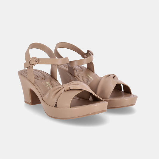 Chiara Block Heel Sandal-Beige