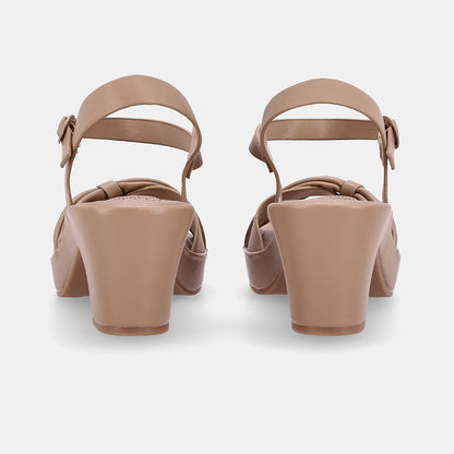Chiara Block Heel Sandal-Beige