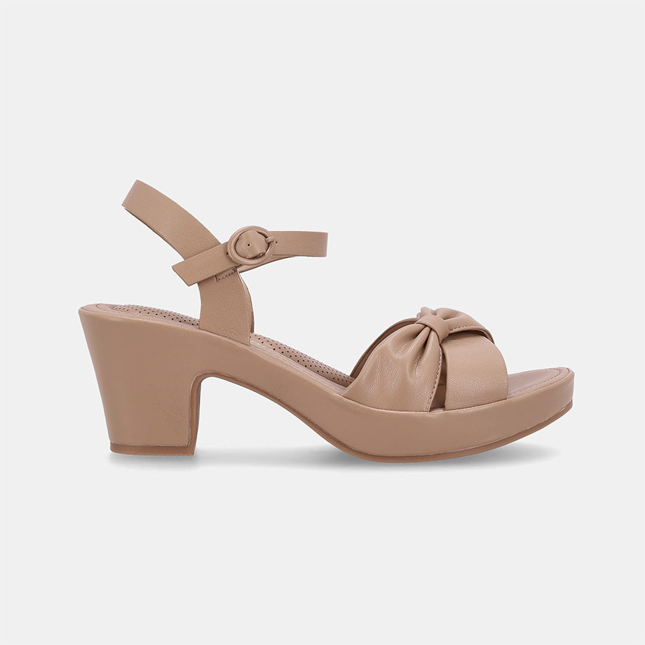 Chiara Block Heel Sandal-Beige