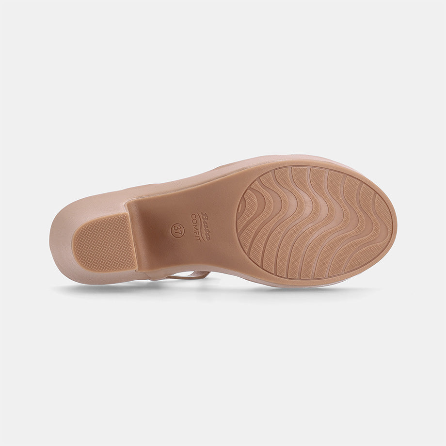 Chiara Block Heel Sandal-Beige