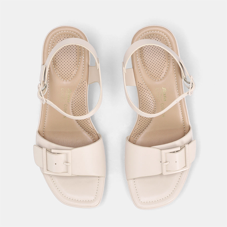 Clarey Block Heel - Beige