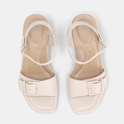 Clarey Block Heel - Beige