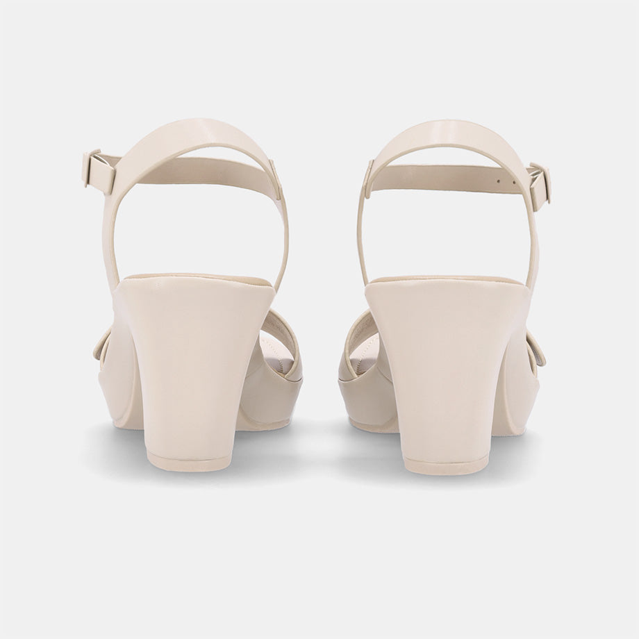 Clarey Block Heel - Beige