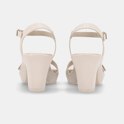 Clarey Block Heel - Beige