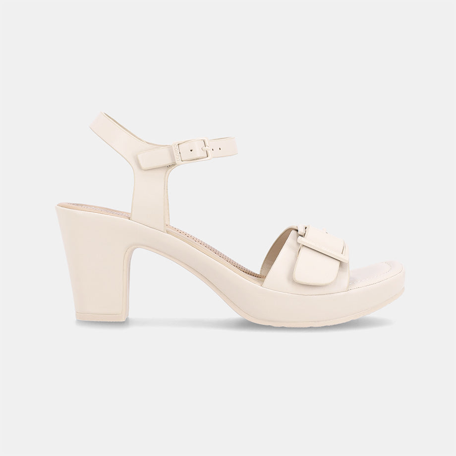 Clarey Block Heel - Beige
