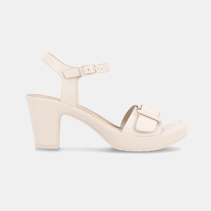 Clarey Block Heel - Beige