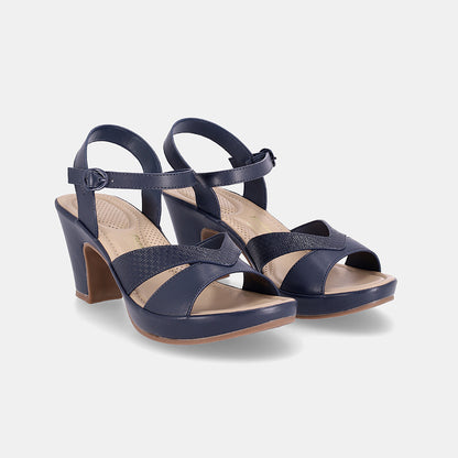 Calinay Block Hell sandal -Navy