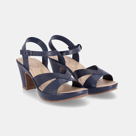 Calinay Block Hell sandal -Navy