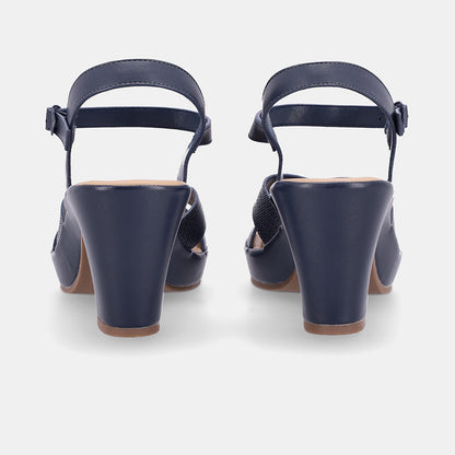 Calinay Block Hell sandal -Navy