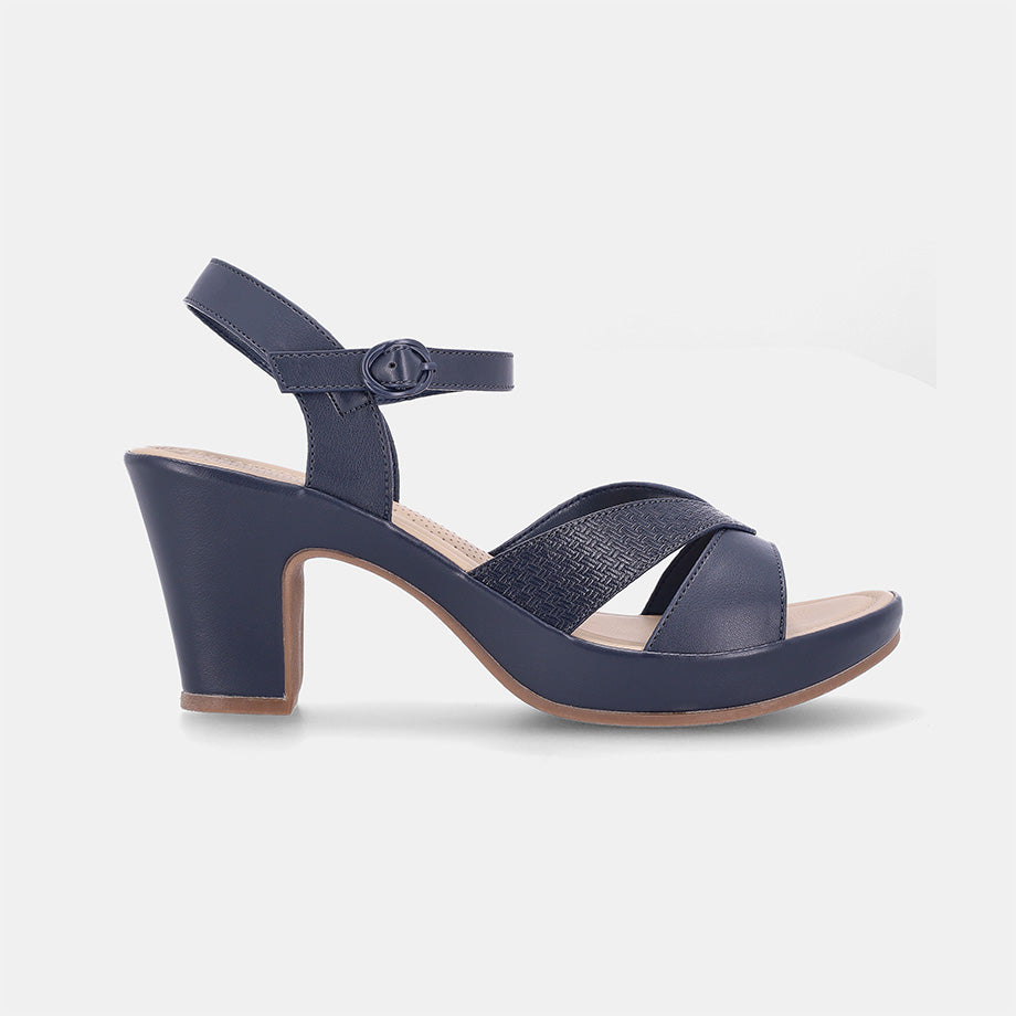 Calinay Block Hell sandal -Navy